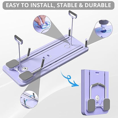 Portable Pilates board with adjustable resistance bands